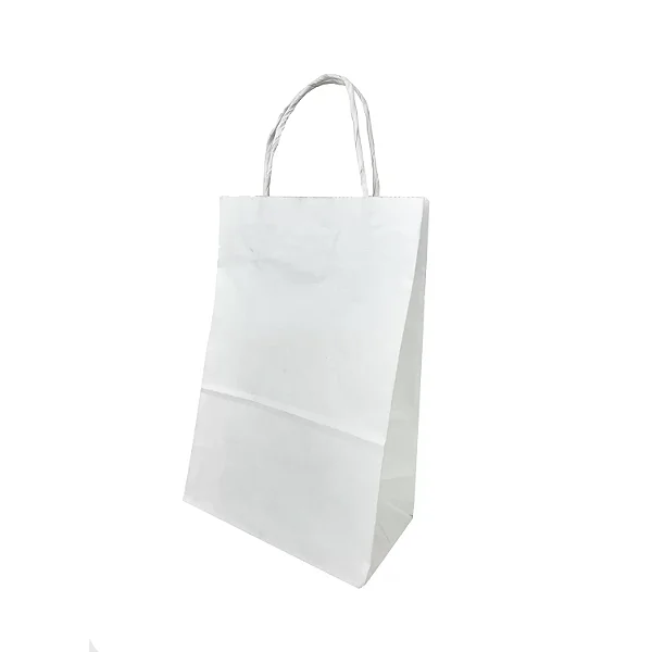 SACOLA PAPEL BRANCA PP 18X22X9 C/10