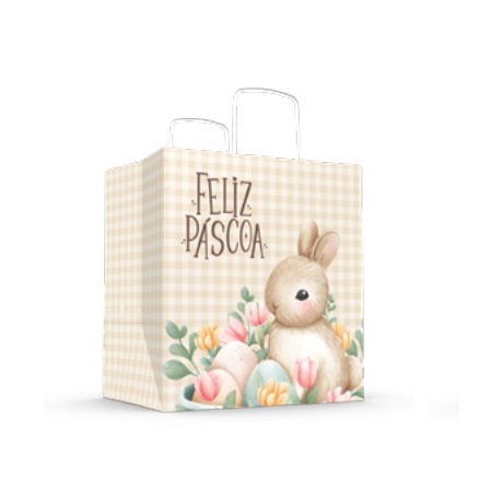 SACOLA PAPEL PASCOA ENCANTADA26X24X17 COM 5