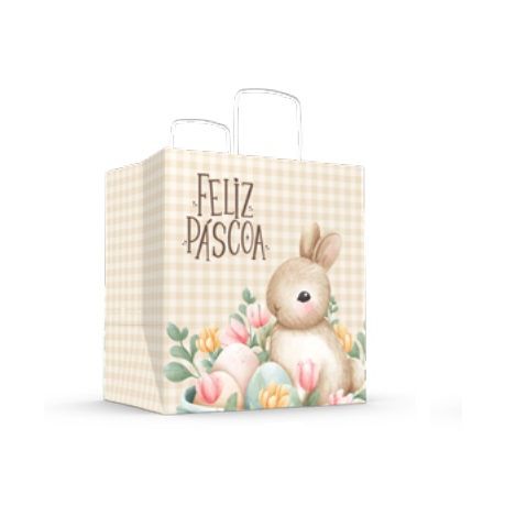 SACOLA PAPEL PASCOA ENCANTADA26X24X17 COM 5