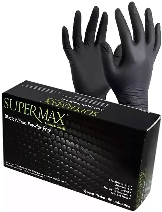 LUVA NITRILICA PRETA G SEM PO