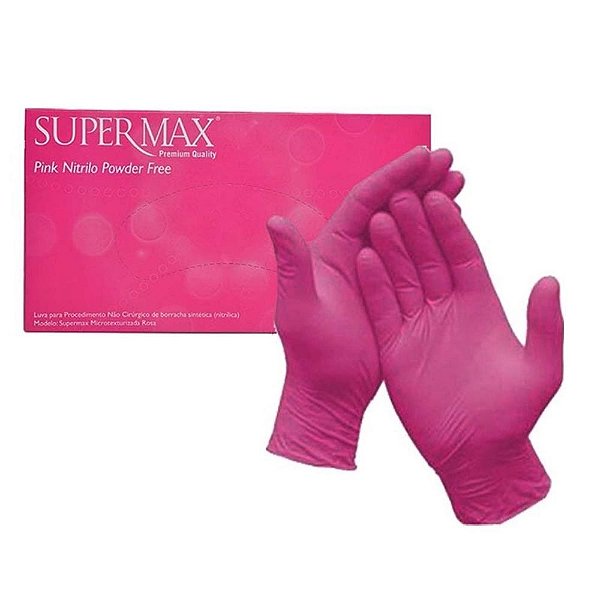LUVA NITRILICA PINK XP SEM PO C/100 UND