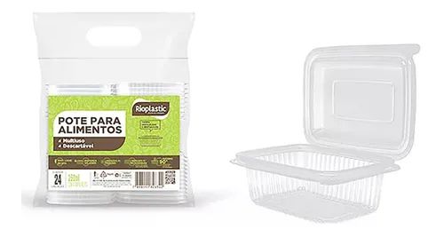 POTE RETANGULAR 250ML TAMPA ARTICULADA C/24 UND