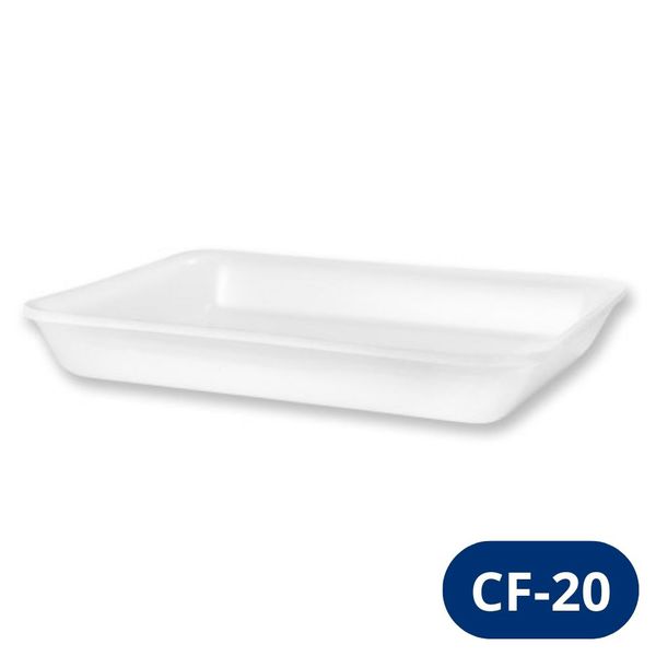 BANDEJA ISOPOR CFL020 BRANCA C/5 UNID - 30x23x3