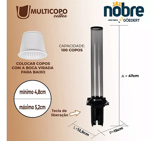 DISPENSER COPO GATILHO CAFE 50ML COR PRETA