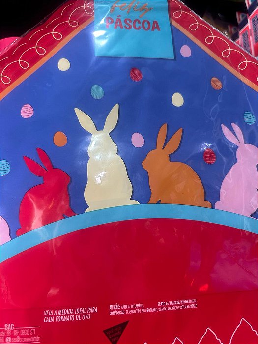 EMBALAGEM OVO PASCOA 35X35 C/5 UNIDADE