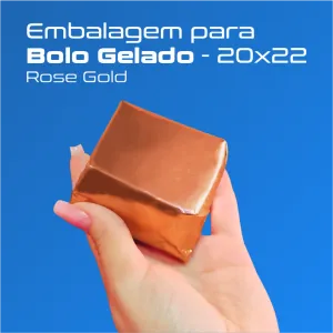 EMBALAGEM LAMINADA PARA BOLO ROSE GOLD 20x22 C/50 UND