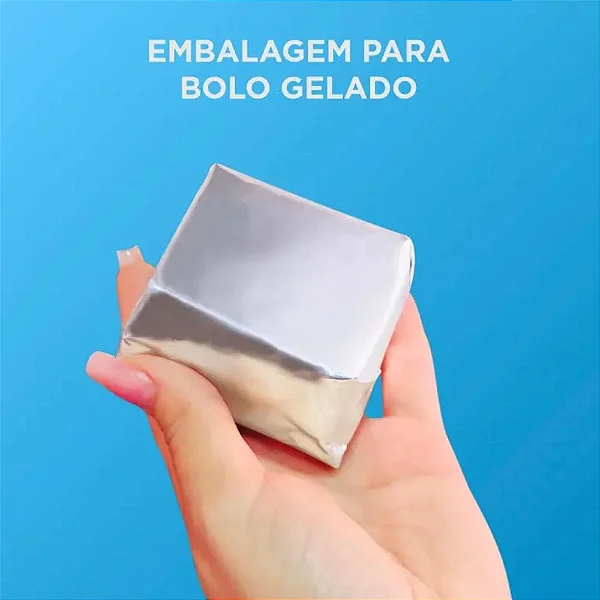 EMBALAGEM LAMINADA PARA BOLO GELADO PRATA 20x22 C/50 UND