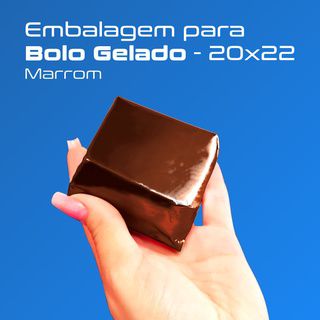 EMBALAGEM LAMINADA PARA BOLO GELADO LISA MARROM 20x22 C/50 UND