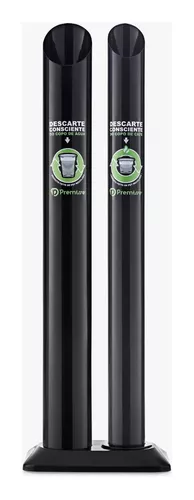 LIXEIRA ECO COPO AGUA/CAFE COR PRETA