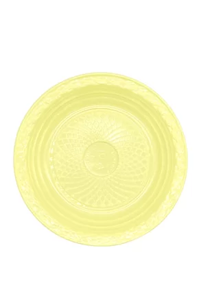 PRATO 15CM BIODEGRADAVEL REDONDO RASO AMARELO CANDY C/10