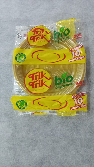 PRATO 15CM BIODEGRADAVEL REDONDO RASO DOURADO C/10