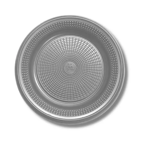 PRATO 15CM BIODEGRADAVEL REDONDO RASO PRATA C/10