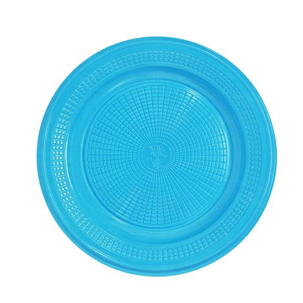PRATO 15CM BIODEGRADAVEL REDONDO RASO AZUL CLARO C/10