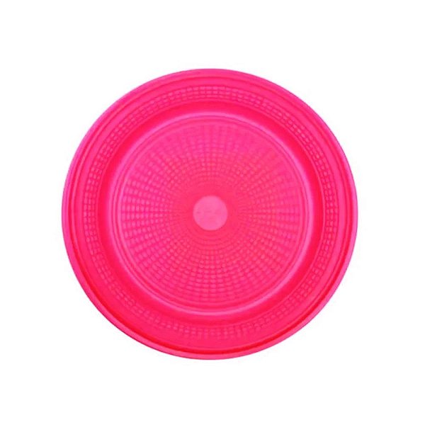 PRATO 15CM BIODEGRADAVEL REDONDO RASO PINK C/10