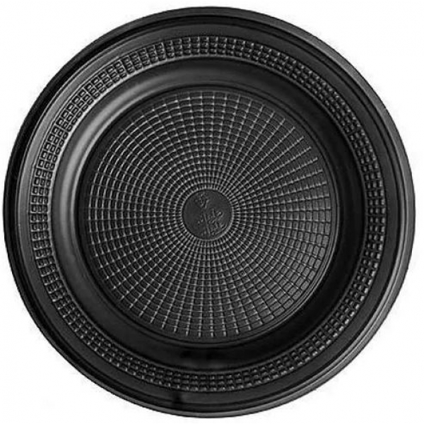 PRATO 15CM BIODEGRADAVEL REDONDO RASO PRETO C/10