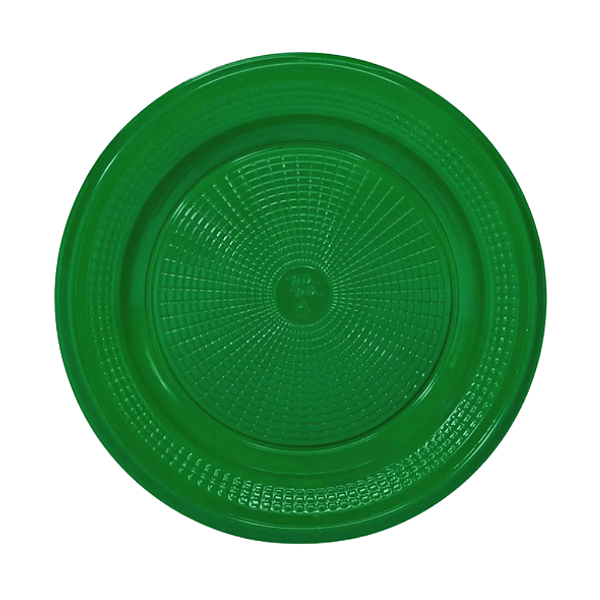 PRATO 15CM BIODEGRADAVEL REDONDO RASO VD ESCURO C/10