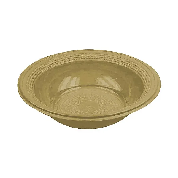 PRATO 15CM BIODEGRADAVEL REDONDO FUNDO DOURADO C/10