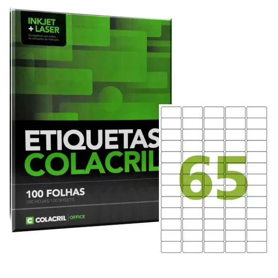 ETIQUETA INKJET LASER COLACRIL 100FLS CA 4351