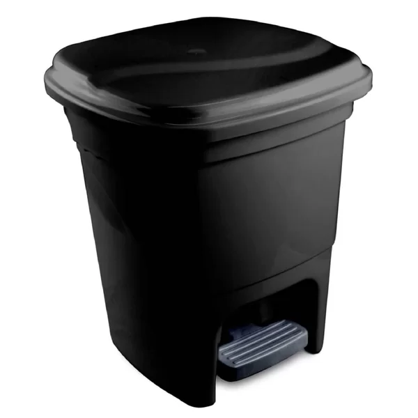 LIXEIRA C/ PEDAL 15LTS COR PRETA