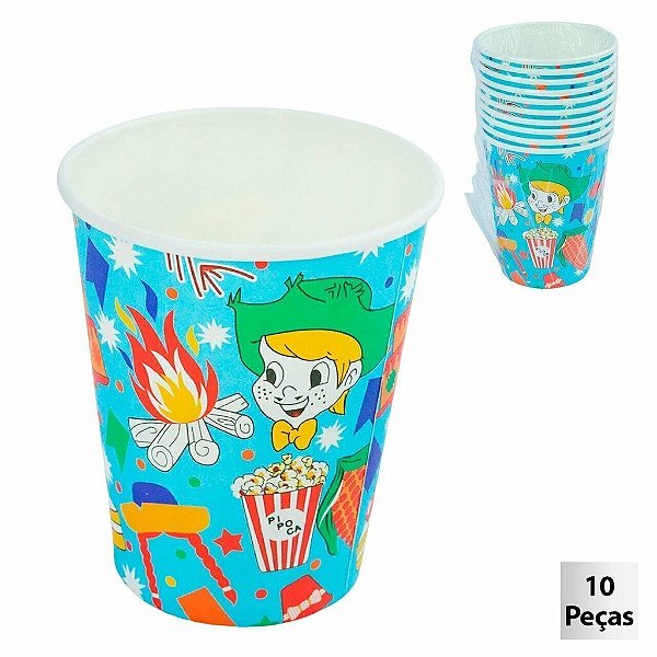 COPO PAPEL TEMA JUNINO 270ML C/10