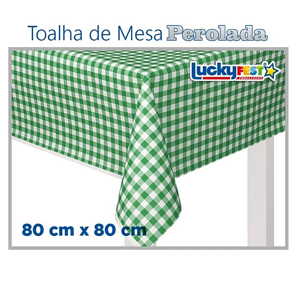 TOALHA MESA XADREZ VERDE ESCURO 80X80 C/10