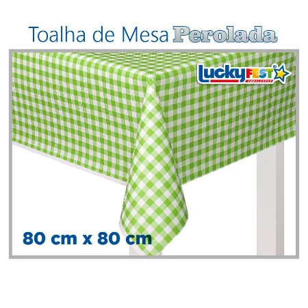TOALHA MESA XADREZ VERDE LIMAO 80X80 C/10