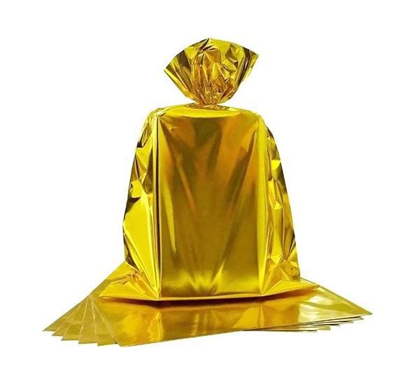 SACO PRESENTE 45X59 OURO METAL C/25 UND