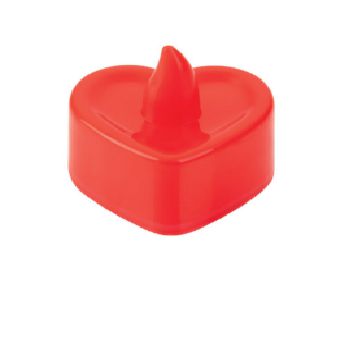 VELA PLASTICA CORACAO VERMELHA COM LED