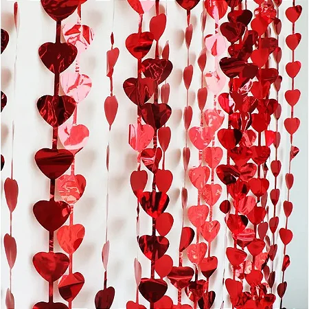 CORTINA PARA DECORAÇAO CORAÇOES 4 UND