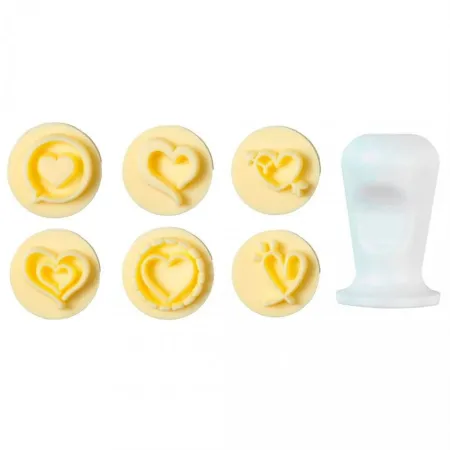 KIT CARIMBOS CORAÇOES AMARELO 2CM