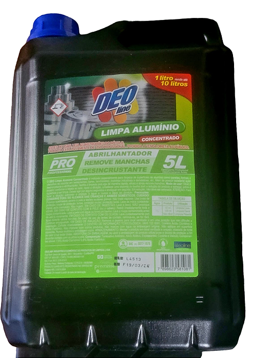 LIMPA ALUMINIO DEOLINE CONCENTRADO - 5L 1 UN