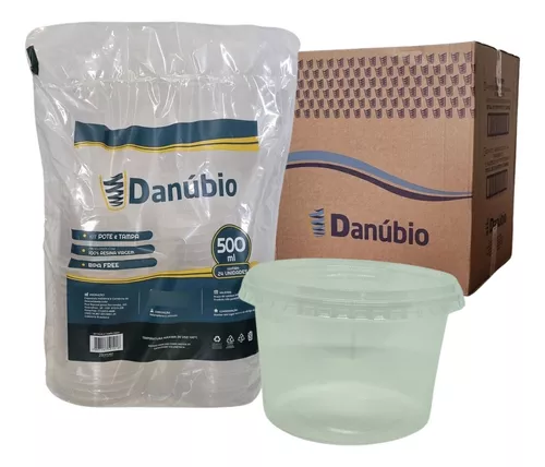 KIT POTE/TAMPA PP REDONDO 500 ML - 24 UN DANÚBIO