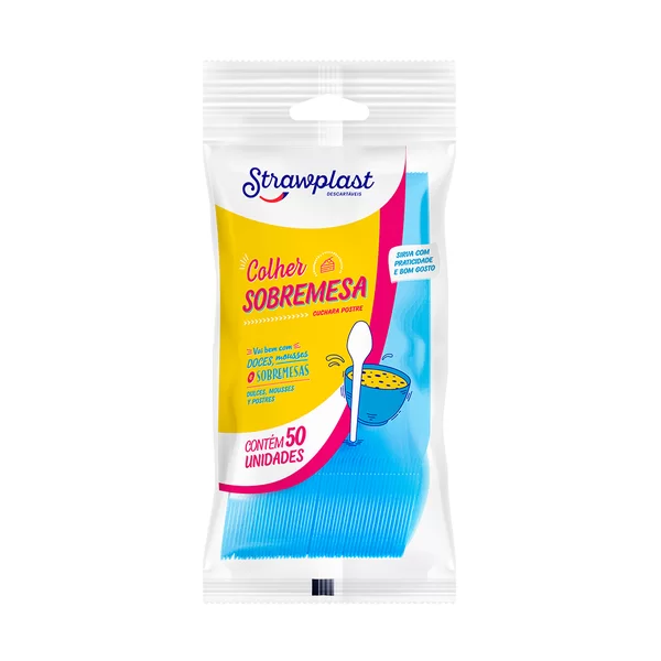 COLHER FESTA AZUL CLARO C/50 UND