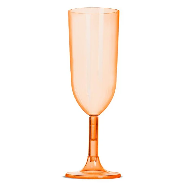 TACA ACRILICA CHAMPAGNE LARANJA 220ML UND