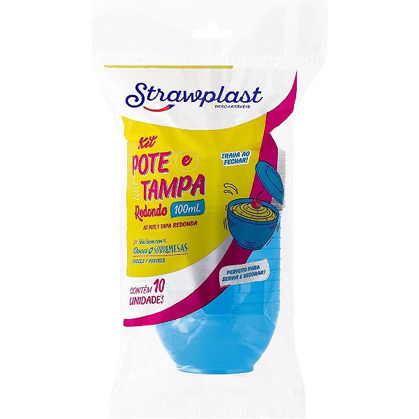 KIT POTE/TAMPA AZUL BB 100ML C/10