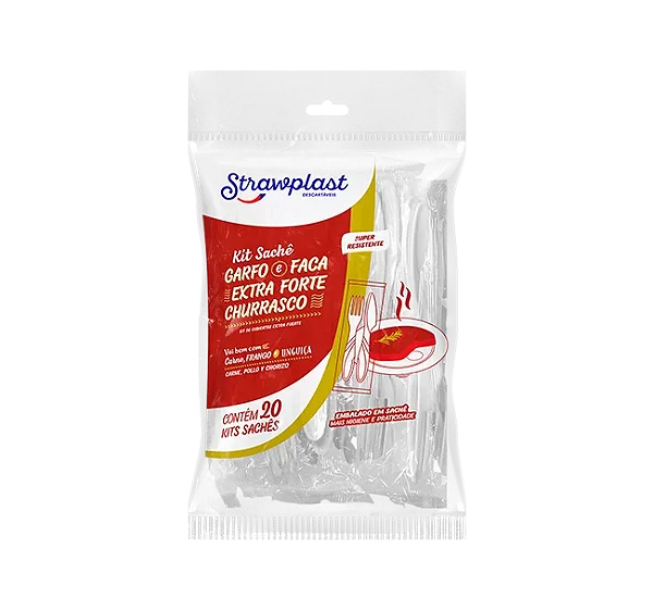 KIT SACHE GARFO E FACA EXTRA FORTE BRANCO