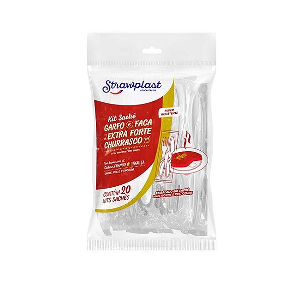 KIT SACHE GARFO E FACA EXTRA FORTE BRANCO