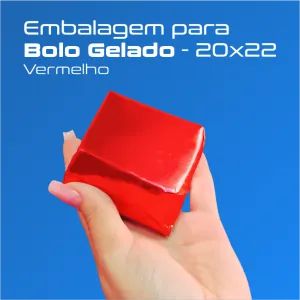 EMBALAGEM LAMINADA PARA BOLO VERMELHO 20x22 C/50 UND