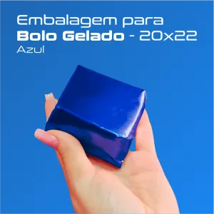 EMBALAGEM LAMINADA PARA BOLO GELADO AZUL 20x22 C/50 UND