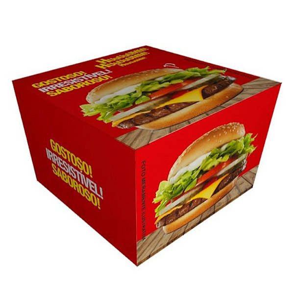 CX HAMBURGUER VERMELHA H2 C/40