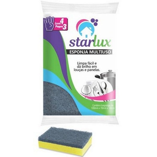 ESPONJA MULTIUSO STAR LUX C/4 UNIDADES
