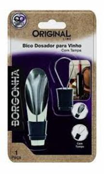 DOSADOR INOX PARA VINHO COM TAMPA BORGONHA