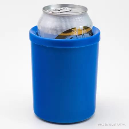 PORTA LATA 350ML PLASTICO AZUL 1UN
