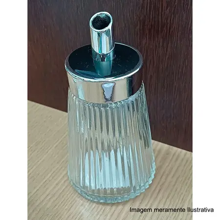 Acucareiro vidro tampa inox 250ml