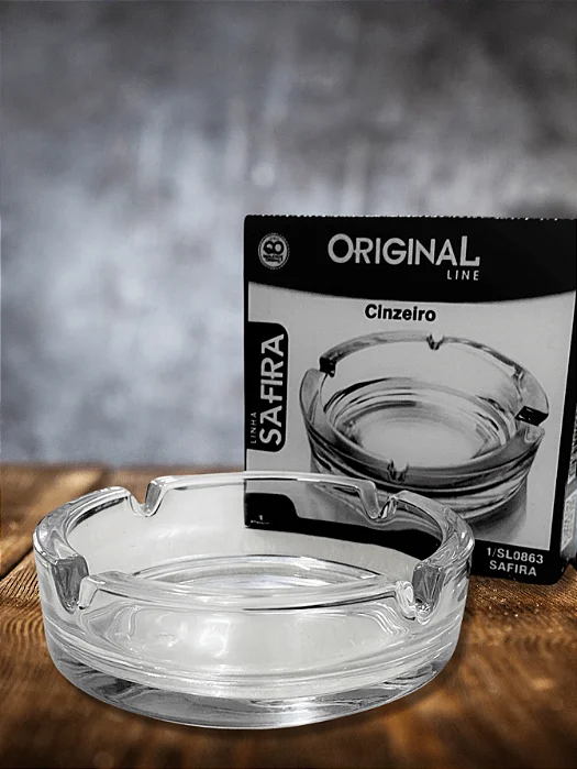 Cinzeiro de Vidro Transparente Safira