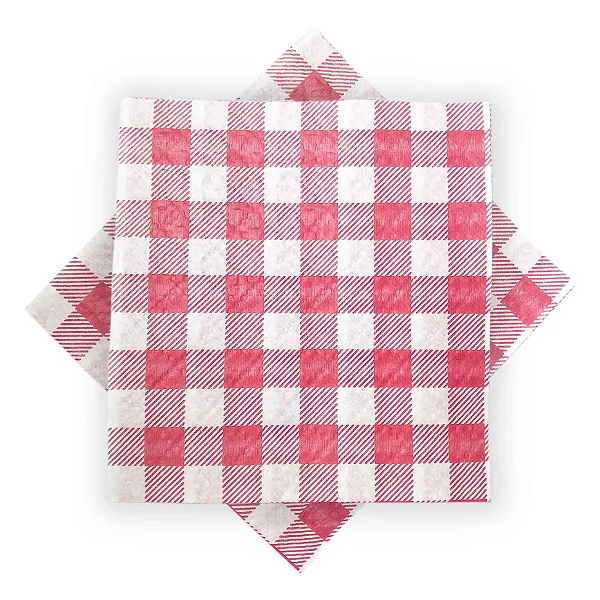 GUARDANAPO XADREZ VERMELHO 20X21 C/50 UND