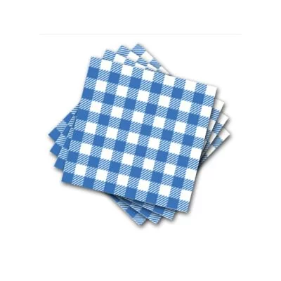 GUARDANAPO XADREZ AZUL ESCURO 20X21 C/50 UND