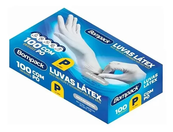 LUVA LATEX TAMANHO P C/100 UNIDADES