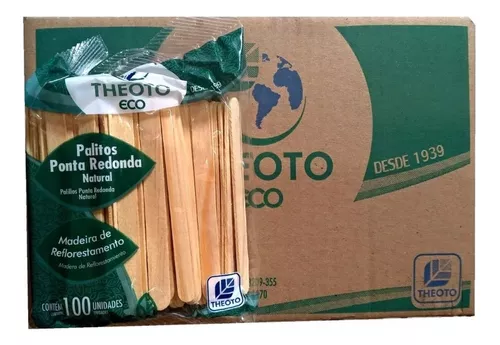 PALITO PONTA REDONDA VM NATURAL C/100 UND