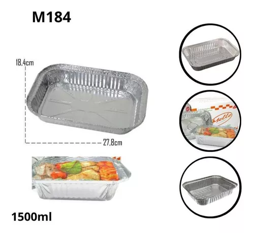 BANDEJA RETANGULAR 1500ML M184 CX C/100